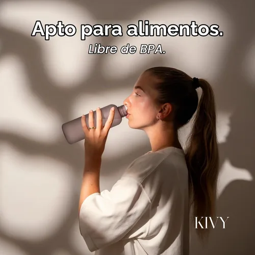 Vista 7 de KIVY Botella de agua delgada Tritan de 22 onzas, ligera e inastillable, sin