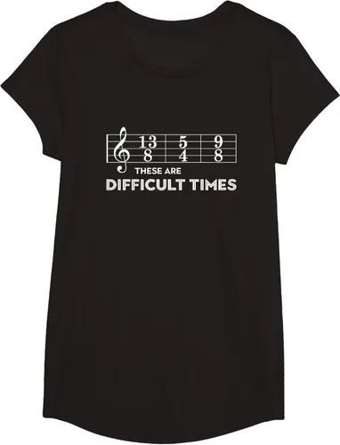 Vista 3 de Musician - Camiseta con texto en inglés "These are Difficult Times", talla S