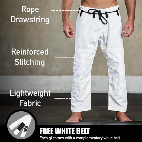 Vista 3 de Elite Sports - Kimono para hombres, gi, aprobado por la IBJJF, tela pre-encogida con cinturón para Jiu Jitsu brasileño (ver guía de tallas)
