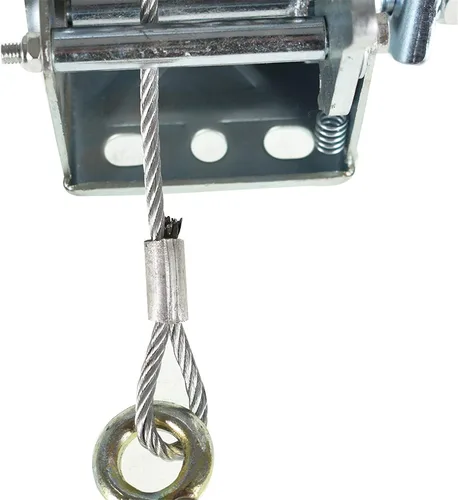 Vista 8 de Cabrestante de manivela de 1600 libras con freno y cable de acero resistente para barco, remolque, ATV o comedero de ciervos