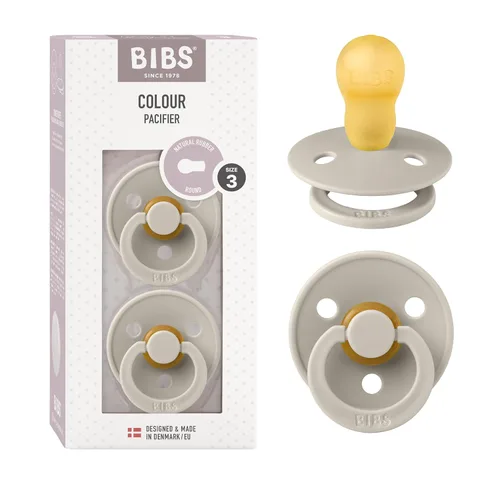 Vista 104 de BIBS - Paquete de 2 chupetes para bebés, goma natural libre de bisfenol A, hechos en Dinamarca, colección Colour, para bebés de 18+ meses, azul bebé