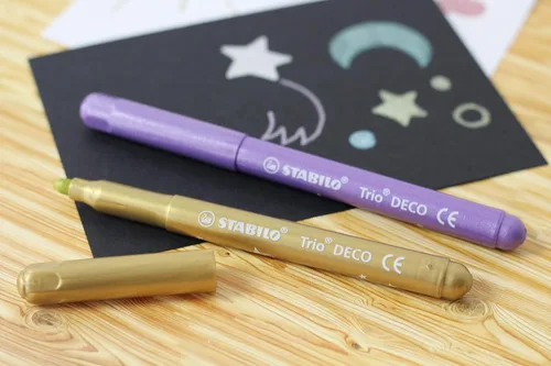 Vista 5 de STABILO Bolígrafo con punta de fibra metálica Trio Deco - Pack de 8 - Colores surtidos