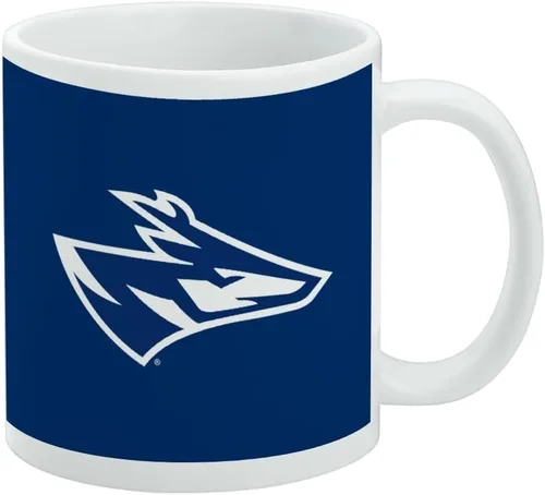 Vista 447 de Taza de cerámica con el logotipo principal de la Universidad Rider, taza de regalo novedosa para café, té y bebidas calientes, 11oz, blanca