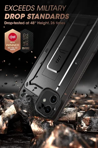 Vista 2 de SUPCASE Funda para iPhone 11 con protector de pantalla (Unicorn Beetle Pro), [soporte integrado y clip para cinturón] [protección de grado militar]