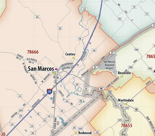 Vista 8 de Generic Austin TX Código Postal Mapa Laminado (40' x 36')