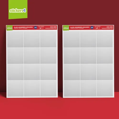 Vista 4 de 24 calcomanías cuadradas de vidrio para puerta de vidrio para seguridad Calcomanías para puertas correderas de vidrio 2" x 2" Frosted Square