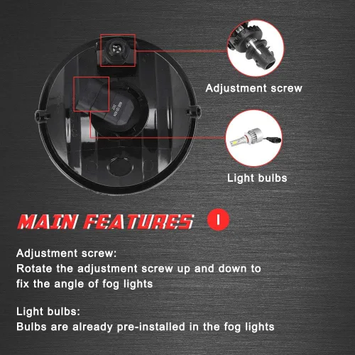 Vista 5 de Lámparas antiniebla de conducción de repuesto para Toyota Tacoma 2005-2011, Toyota Tundra 2007-2012, Toyota Solara 2004-2006 con bombillas halógenas