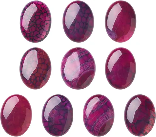 Vista 19 de Crafans Flat Back Gemstone Oval Cabochons Natural Stone Cabochons Healing Power Stone Chakra Crystal for Crafts DIY Jewelry Making Supplies