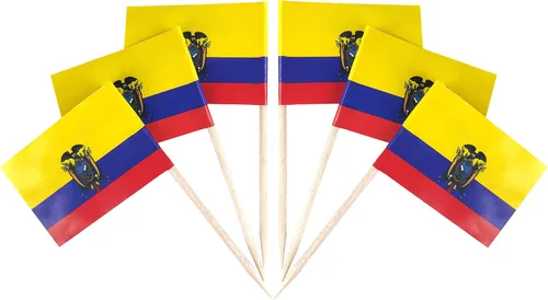 Vista 20 de QQSD Bandera de Albania palillo de dientes Albania Pequeña Bandera para cupcakes, 100