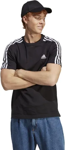 Vista 3 de adidas Camiseta Essentials Single Jersey de 3 rayas para hombre, Negro, blanco o gris