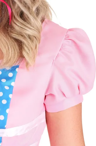 Vista 8 de Disfraz de Little Bo Peep para mujer, con gorro rosa y azul, vestido de lunares, Multi