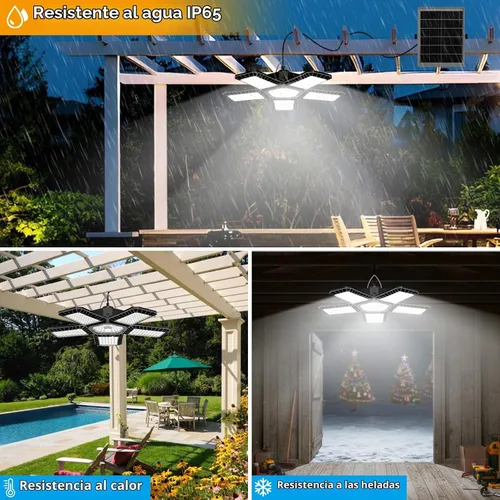 Vista 8 de Luz solar de cobertizo para interiores y exteriores, Aqonsie - Lámpara colgante solar de gran tamaño con sensor de movimiento de 267 LED, funciona