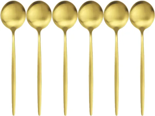 Vista 7 de Juego de 6 cucharas de cena mate de acero inoxidable 304 cucharas de sopa con mango largo, cuchara de postre para arroz, gachas de avena y ensalada
