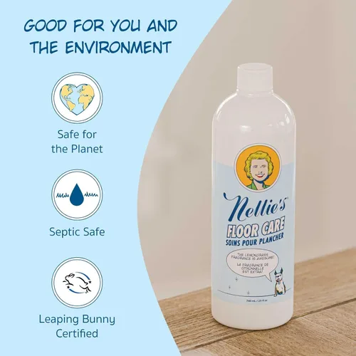 Vista 2 de Nellie's Cuidado del suelo: limpiador de suelos a base de plantas para madera dura, azulejos, cerámica y más, elimina eficazmente la suciedad