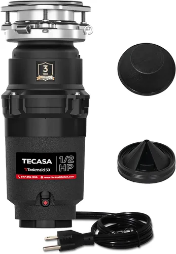 Vista 9 de Eliminador de basura de 1 HP con reducción de sonido, triturador de residuos de alimentos para fregadero de cocina, eliminación de basura segura