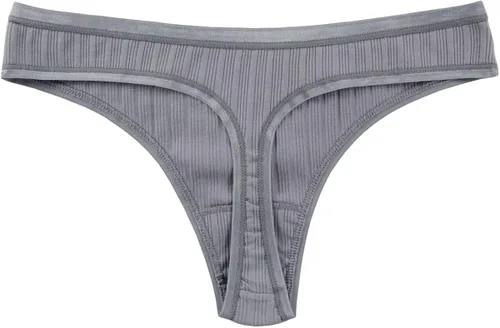 Vista 5 de Knitlord 6 Pack Womens Thongs Underwear Cotton Breathable Panties Hipster Bikini