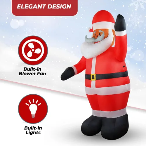 Vista 3 de Santa Claus inflable de Navidad de 6 pies - Papá Noel inflable negro para decoración de jardín, inflables navideños