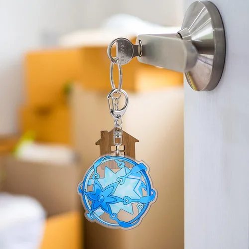 Vista 4 de Genshin Impact Keychain 7pcs, Animne Keyring