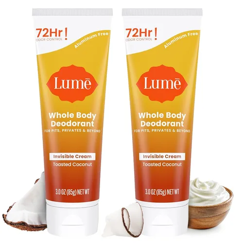 Vista 22 de Lume Desodorante para todo el cuerpo, tubo de crema invisible, control de olores de 72 horas, sin aluminio, sin bicarbonato de sodio, seguro
