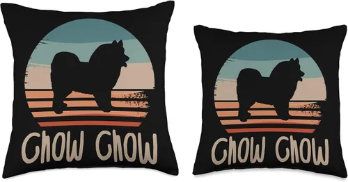 Vista 3 de Vintage Retro Chow Chow Dog Lover Throw Pillow