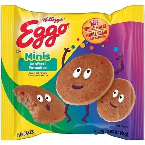 Vista 2 de Kelloggs Eggo Bites Mini Pancakes Confeti, 3.03 onzas - 72 por caja.