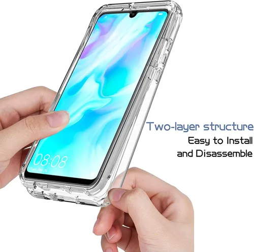 Vista 4 de Asuwish Funda de teléfono para Huawei P30 Lite/Nova 4E transparente TPU funda celular no amarillenta delgada, híbrida a prueba de golpes