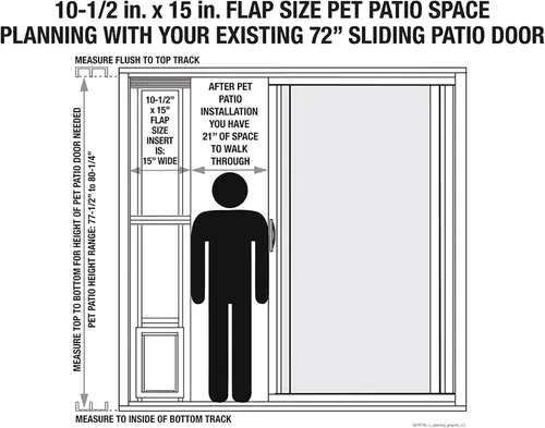 Vista 4 de Puerta modular de aluminio de patio para mascotas Ideal Pet Products, altura regulable 77 5/8 in – 80 3/4 in Molino (Plata)