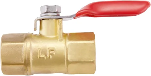 Vista 4 de 2 piezas de latón mini válvula de bola en línea interruptor de apagado, 1/4" NPT hembra x 1/4 pulgada NPT hembra accesorios de tubería, mango