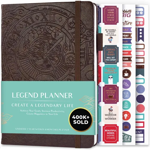 Vista 17 de Planificador Legend – planificador de vida semanal y mensual sin fecha para alcanzar tus objetivos y vivir feliz. Cuaderno organizador, diario