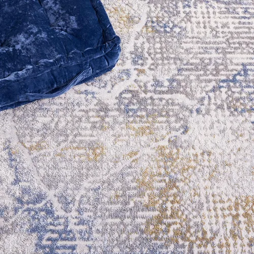 Vista 7 de SAFAVIEH Palma Collection - Alfombra de pasillo, 2 pies 2 pulgadas x 9 pies, color beige y azul, diseño geométrico, ideal para zonas de alto tráfico