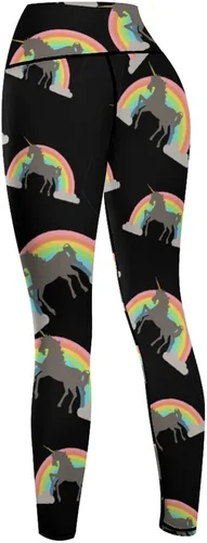 Vista 7 de Rainbow Unicorn Workout Leggings for Women High Waisted Tummy Control Yoga Pants