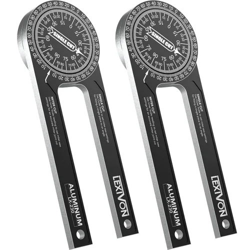 Vista 10 de LEXIVON Medidor de Ángulo Digital de Aluminio, Transportador Multiusos de 180mm/7 Pulgadas, Incluye Pantalla XL y Bolsa Resistente con Cremallera