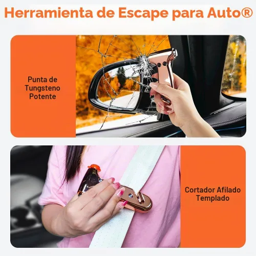 Vista 3 de SINSEN - Cortador de cinturón de seguridad para automóvil, herramienta de emergencia para romper vidrio, kit de escape de martillo de seguridad, 3