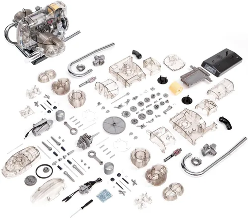 Vista 4 de Franzis BMW R/90-S - Kit de modelo de motor doble plano con manual del coleccionista