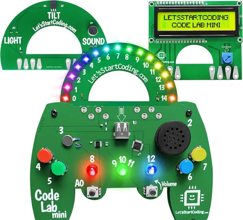 Vista 3 de Mini complemento Code Lab: arco iris LED programable de 15 píxeles. Codificación C ++ para niños de 8 a 12 años y adolescentes. Los niños y niñas