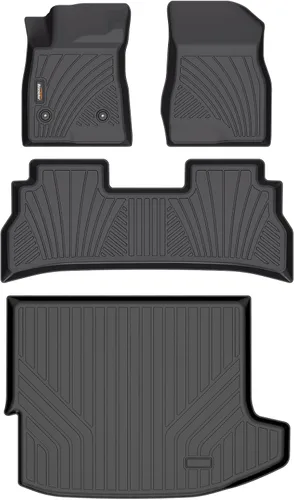 Vista 76 de Alfombrillas para todo tipo de clima y forro de carga para Volkswagen Atlas 2018-2026 (asientos de 6 pasajeros), juego completo de 3 filas