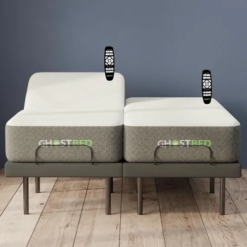 Vista 15 de GhostBed Base de cama ajustable y base de alimentación con control remoto inalámbrico, ajustes de gravedad cero y masaje, puertos USB, tamaño King