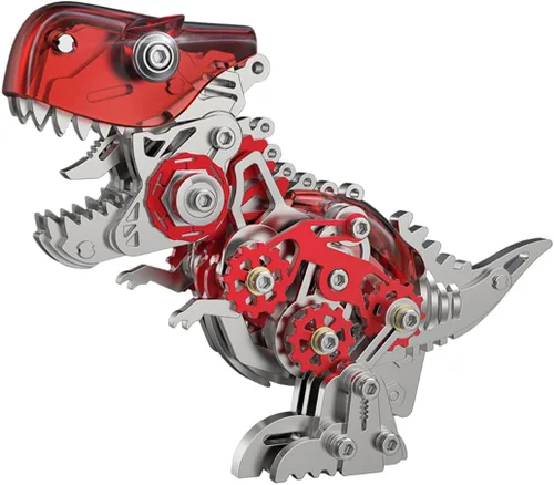 Vista 33 de Kits de modelo de metal 3D, rompecabezas de metal 3D de lobo mecánico, serie de animales de acero DIY, rompecabezas simples 3D, decoración