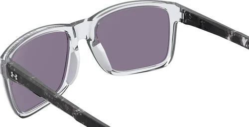 Vista 8 de Under Armour Gafas de sol rectangulares UA Hustle para hombre, Cristal NegroVerde Polarizado Multi