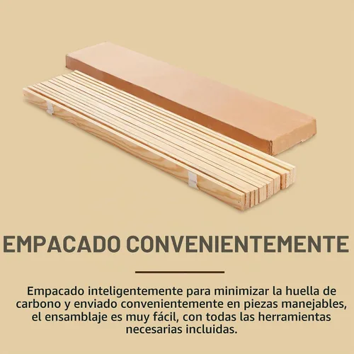 Vista 4 de Hercules Xtreme - Láminas de soporte para cama, tablero de pino macizo resistente, tamaño individual