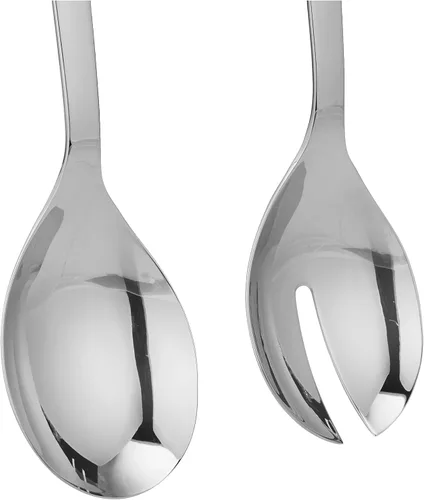 Vista 3 de WMF Nuova Cromargan - Juego de 2 platos para ensalada (acero inoxidable, 18/10 pulidos, 9.8 in)