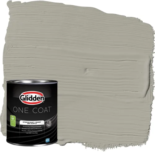 Vista 103 de Glidden Pintura Interior + Imprimación: Gris/Plata Antigua, Una Capa, Satinado, 1 Galón