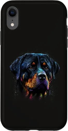 Vista 25 de Rottweiler Dog Face Watercolor Colorful Art Hand Drawn Case for iPhone 17