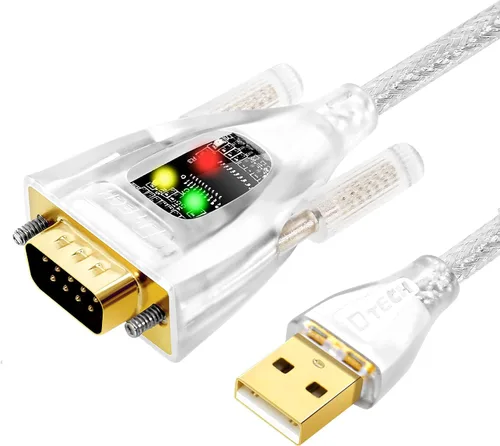 Vista 8 de DTECH Adaptador USB a serie Características FTDI Chip DB9 9 Pin RS232 a USB Cable FT231 Chipset Compatible con Windows 11 10 8 7 XP Mac OS Linux