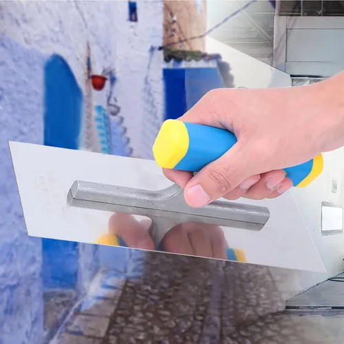 Vista 2 de Paleta de enlucido profesional para baldosas de edificio, herramienta de baldosas con vástago largo para revestimiento seco de yeso de hormigón