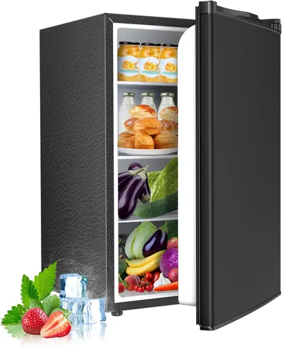 Vista 16 de Electactic Refrigerador compacto de 2.56 pies cúbicos con puerta individual reversible, NEGRO