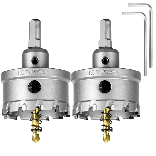 Vista 63 de SALI Kit de sierra perforadora TCT de 1 pulgada (1.024 in) con punta de carburo de tungsteno con broca piloto chapada en titanio para metal, acero