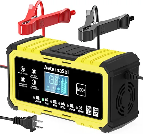Vista 14 de Cargador de batería de coche inteligente 12A, cargador de mantenimiento de 12V 12A