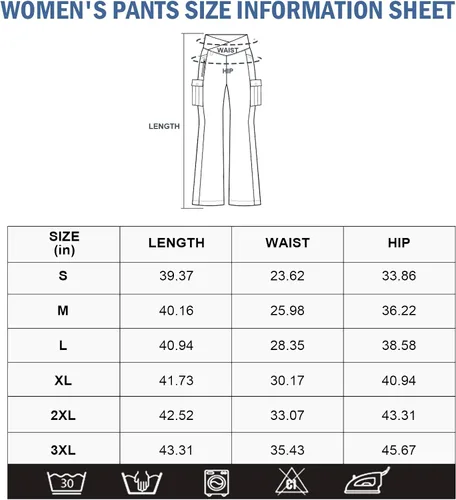 Vista 6 de Leggings acampanados de yoga para mujer, cintura alta, pantalones casuales de yoga, leggings de entrenamiento, con 6 bolsillos, pantalones de yoga