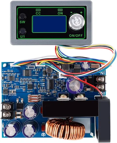 Vista 2 de Módulo de fuente de alimentación ajustable CNC Buck, convertidor de banco ajustable 50 V 20 A 1000 W voltaje y amperímetro regulador de voltaje CC